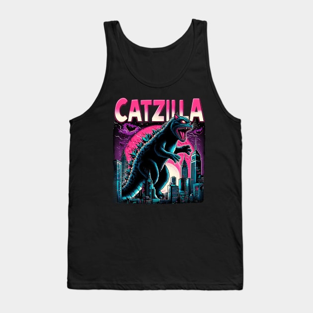 CATZILLA - Epic Battle of Colossal Cats Tank Top by ANSAN